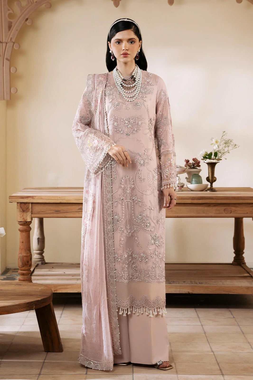 S-1084 Cristal – 3-Piece Unstitched Chiffon Suit | Muse by Imrozia Premium