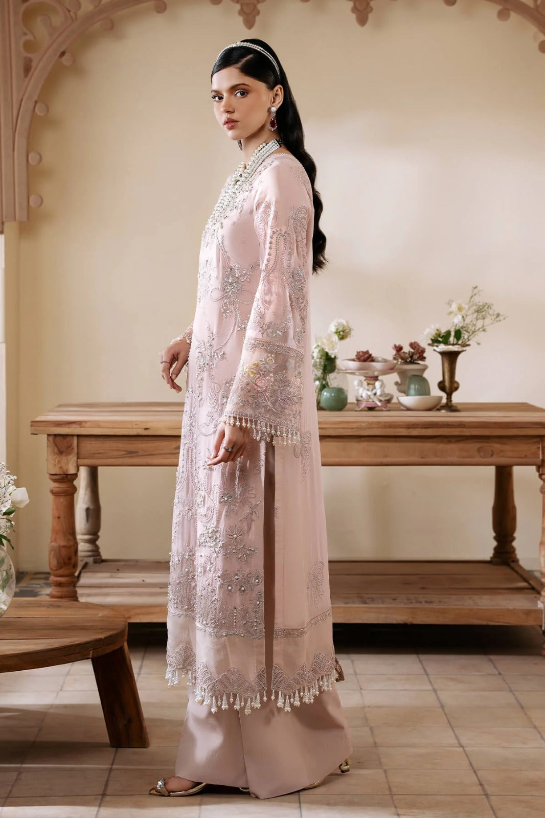 S-1084 Cristal – 3-Piece Unstitched Chiffon Suit | Muse by Imrozia Premium