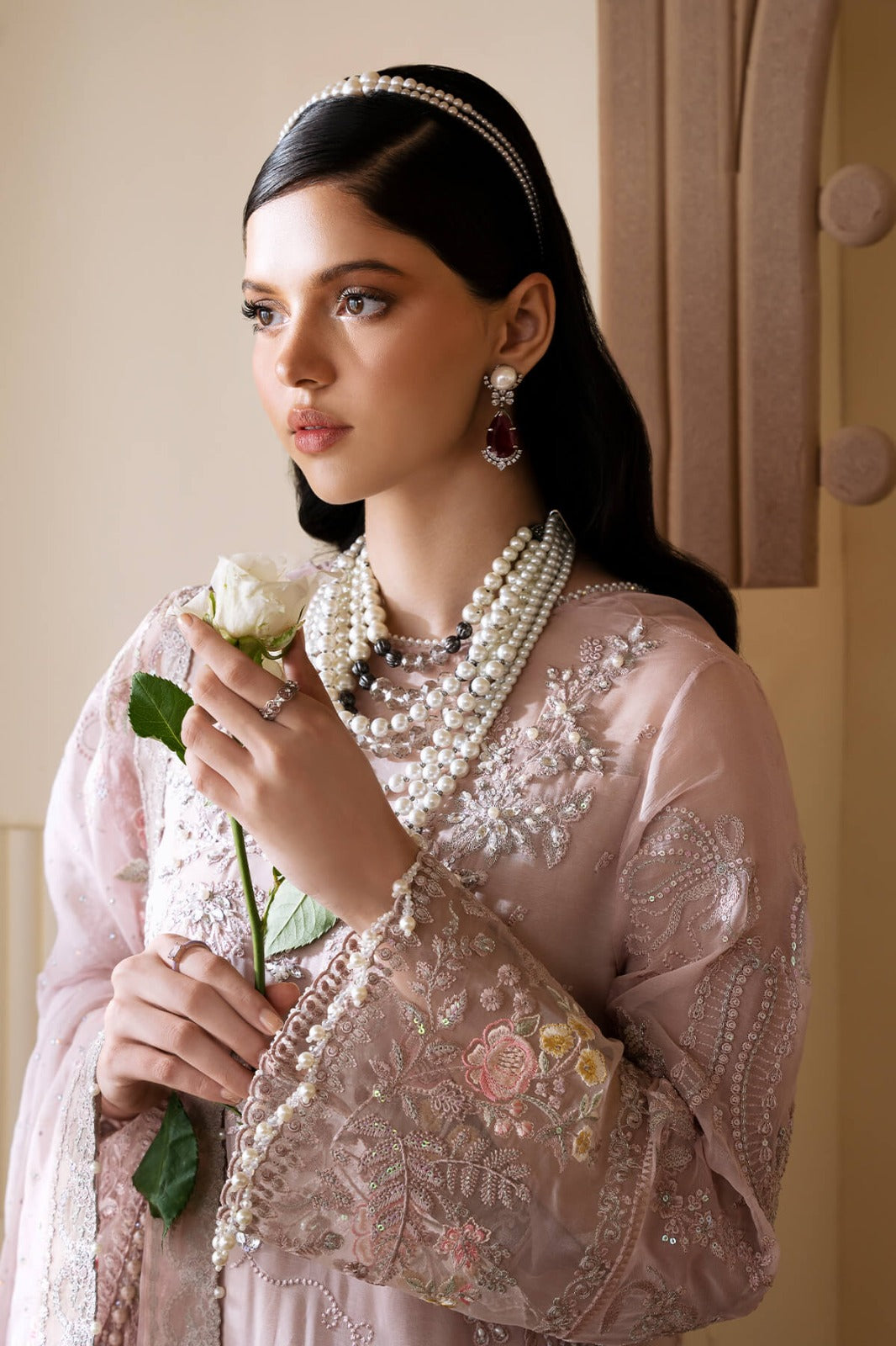S-1084 Cristal – 3-Piece Unstitched Chiffon Suit | Muse by Imrozia Premium