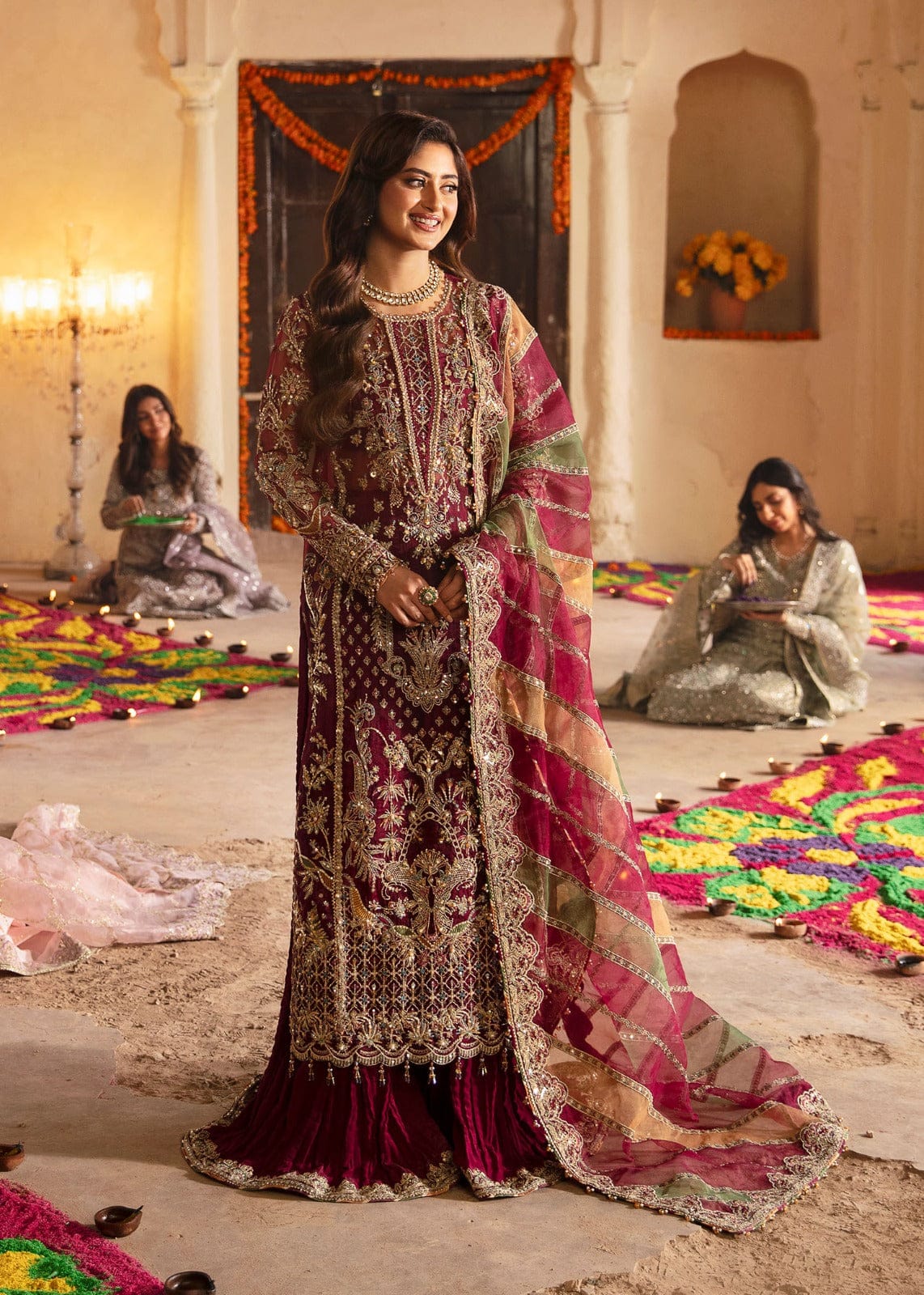 Kanwal Malik - Plum Elegance Semi Stitched 3 Piece