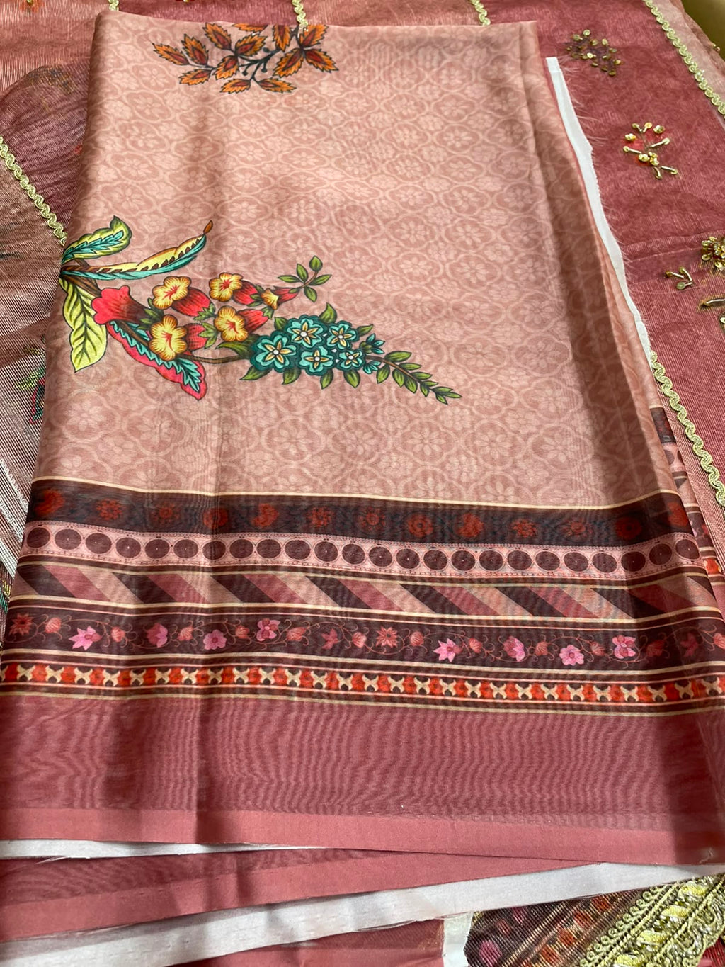 Noor by Saadia Asad Embroidered Cotton Net Unstitched 3Pc