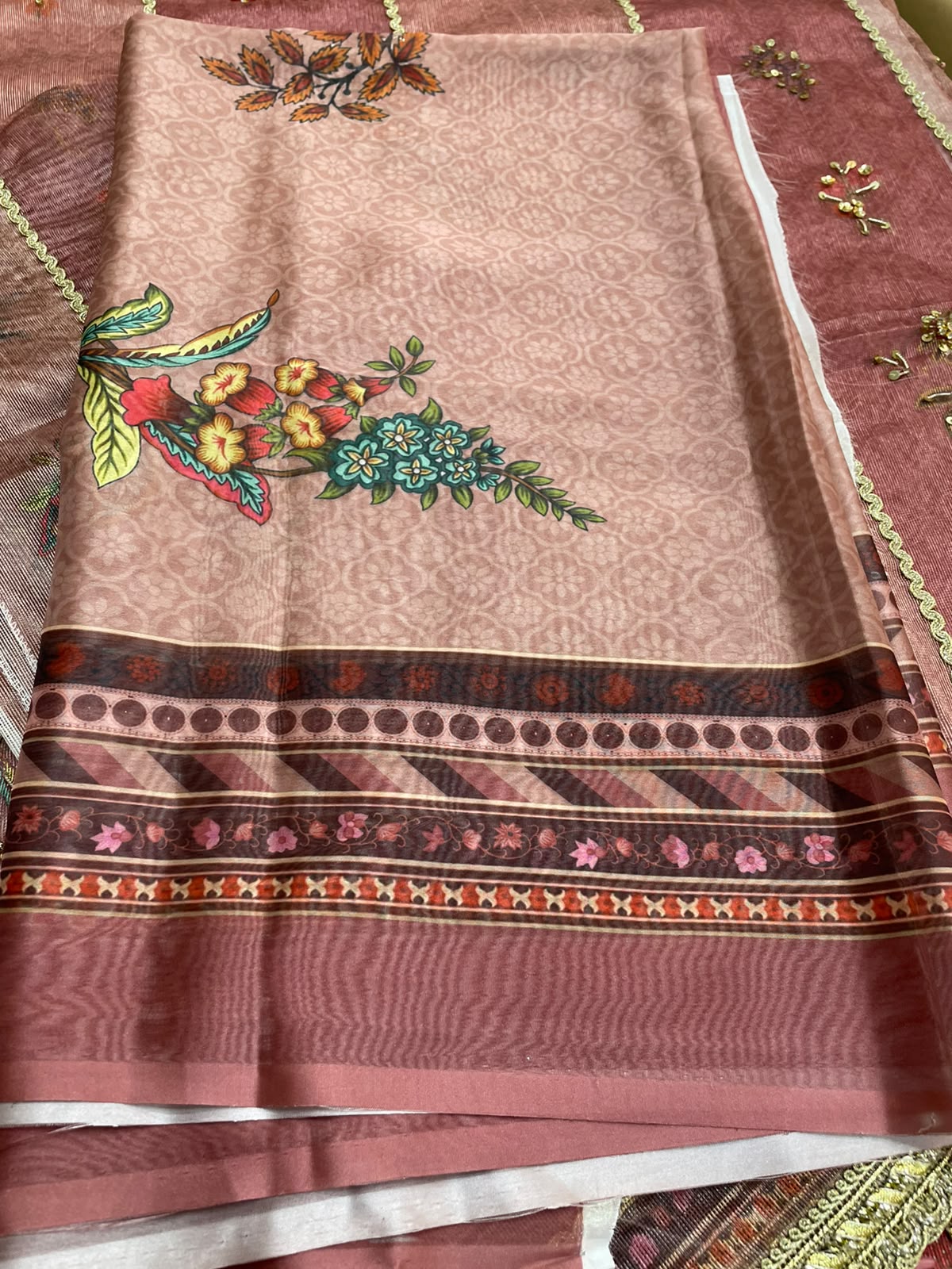 Noor by Saadia Asad Embroidered Cotton Net Unstitched 3Pc