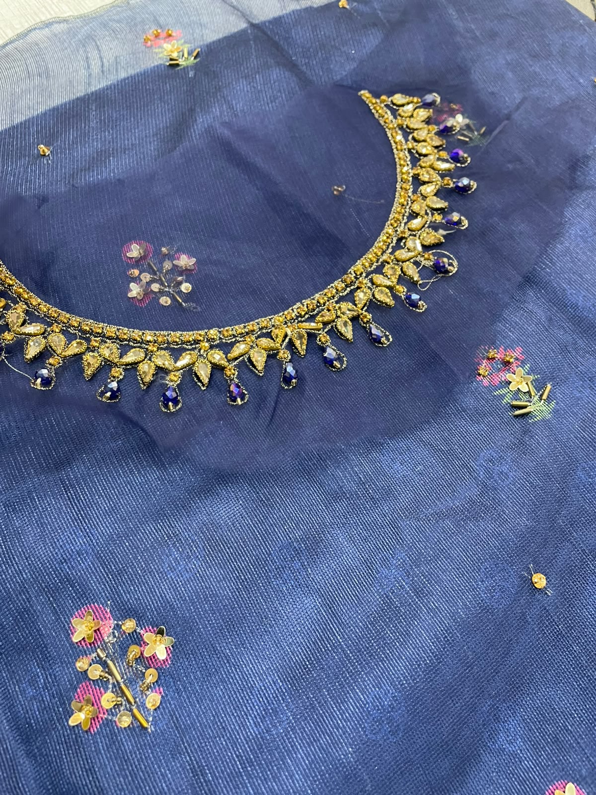 Noor by Saadia Asad Embroidered Cotton Net Unstitched 3Pc Suit