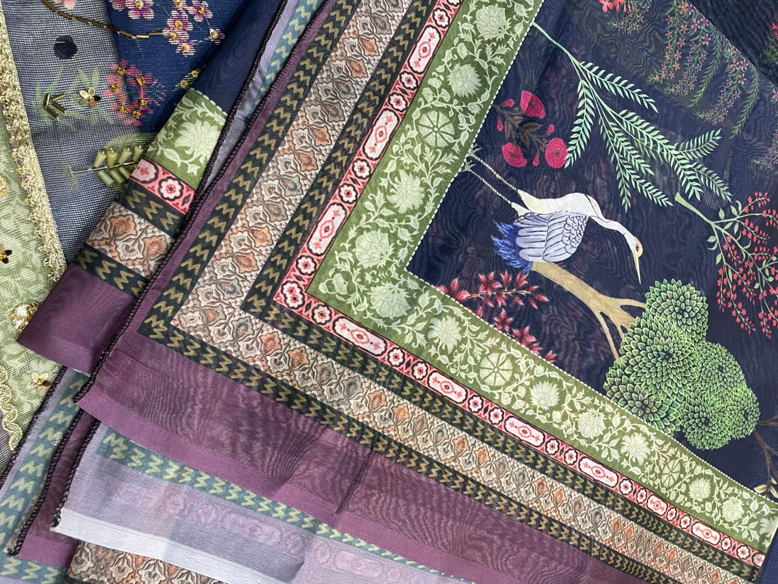 Noor by Saadia Asad Embroidered Cotton Net Unstitched 3Pc Suit