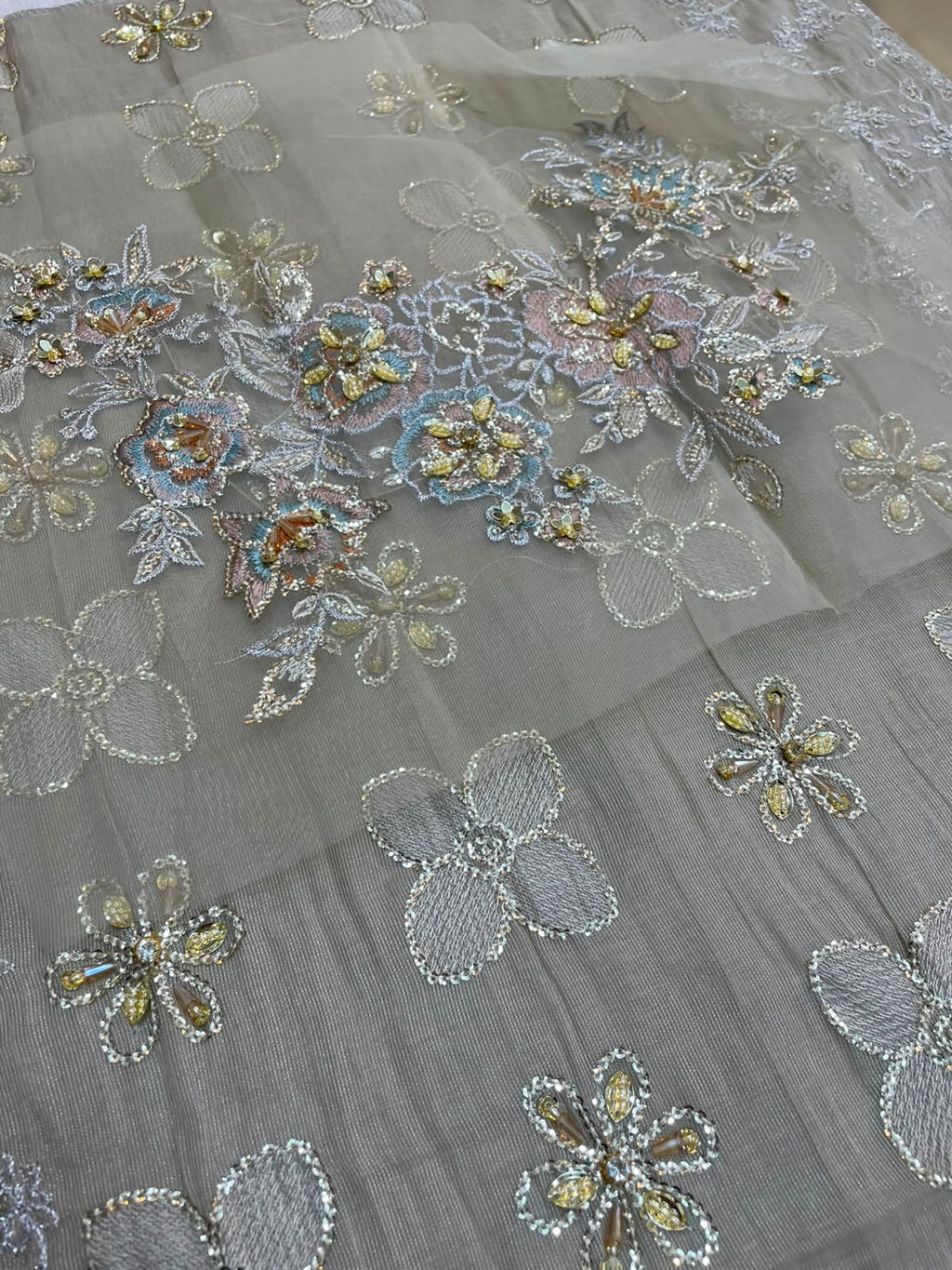Iznik Organza hand Embellished & Embroidered 3 Piece Dress