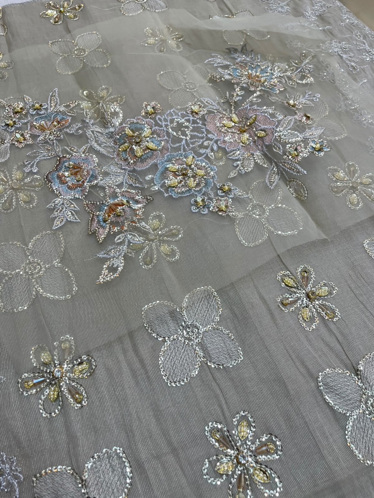 Iznik Organza hand Embellished & Embroidered 3 Piece Dress