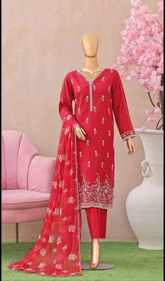 3d Floral Embroidery Lawn -05