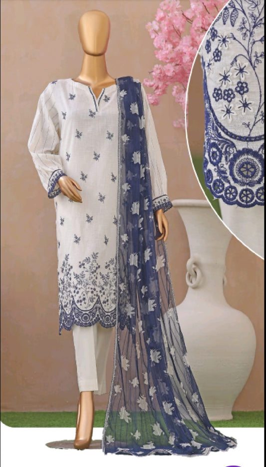 3d Floral Embroidery Lawn -06