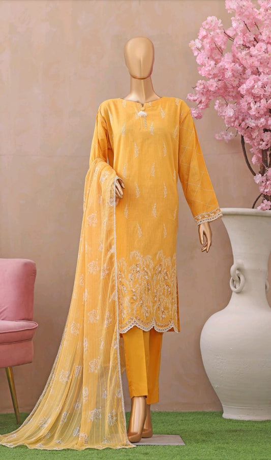 3d Floral Embroidery Lawn -07