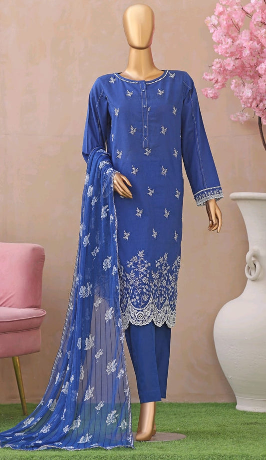 3d Floral Embroidery Lawn -08