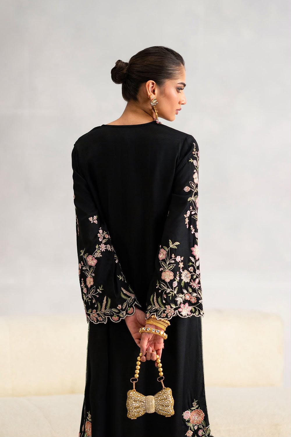 Luxury Embroidered Raw Silk Kaftan – 2Pc Suit