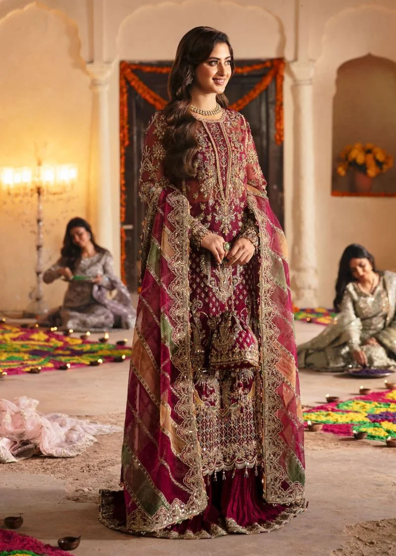 Kanwal Malik - Plum Elegance Semi Stitched 3 Piece