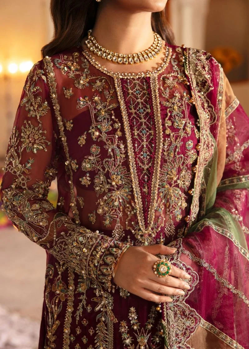 Kanwal Malik - Plum Elegance Semi Stitched 3 Piece