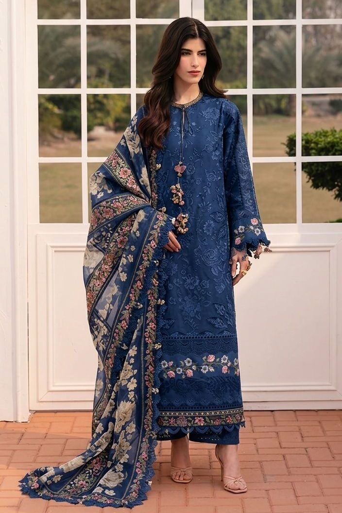Elaf Blue Luxury Lawn Collection