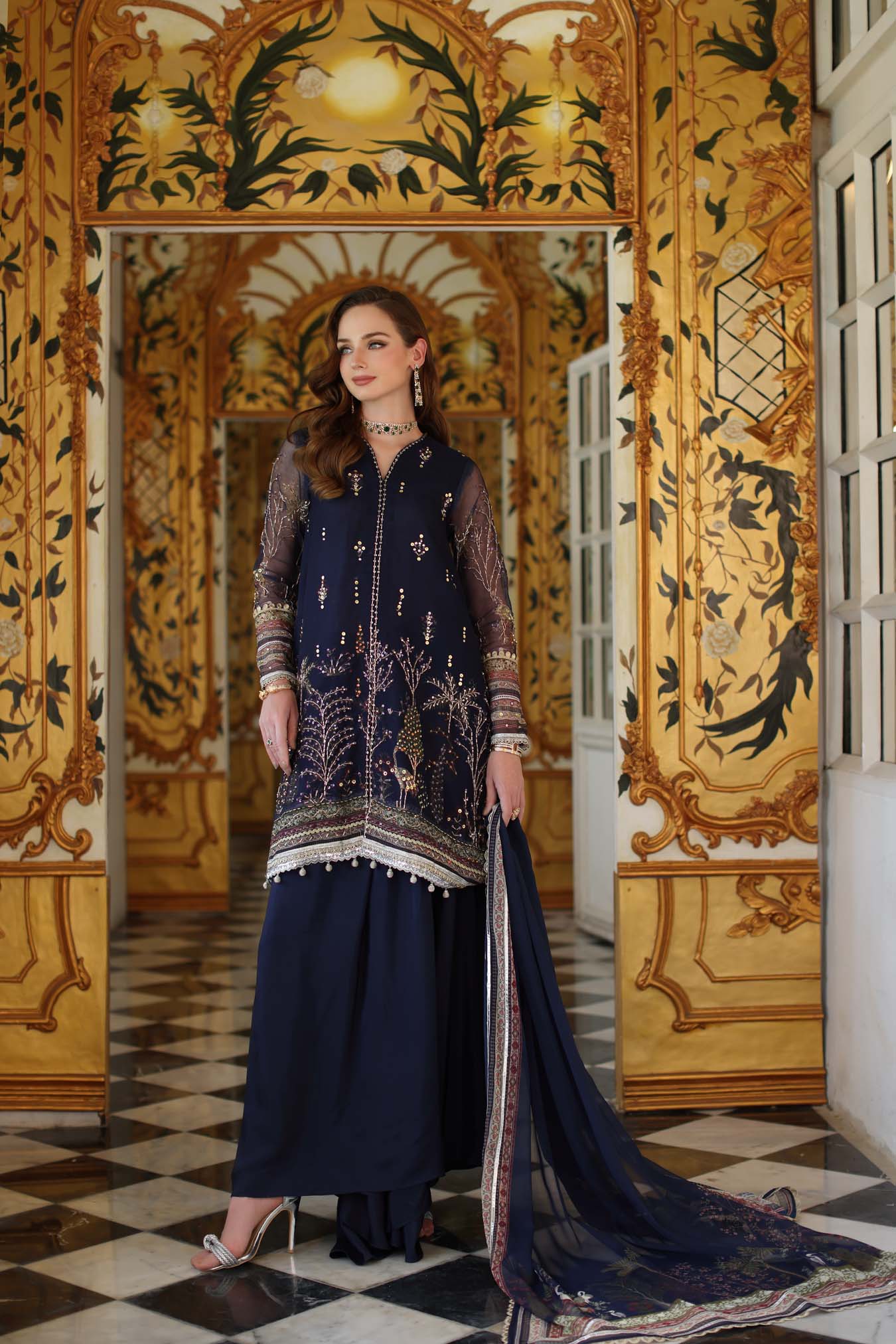 Noor by Saadia Asad Embroidered Cotton Net Unstitched 3Pc Suit