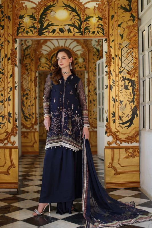 Noor by Saadia Asad Embroidered Cotton Net Unstitched 3Pc Suit