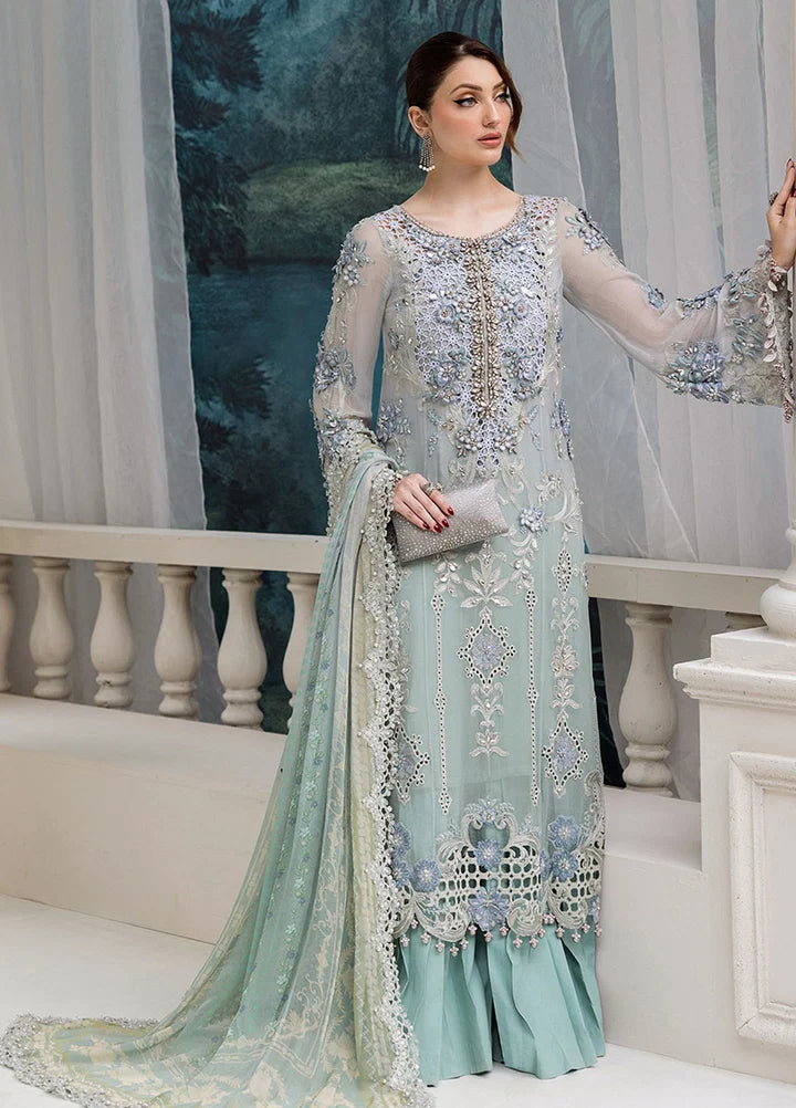 Maria B Chiffon Embroidered 3Pc Semi-Stitched Suit