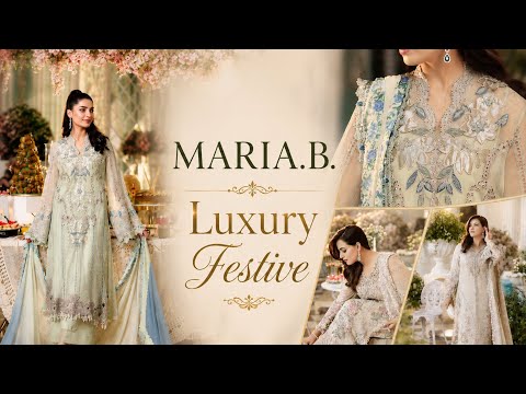 Maria B-Unstitched Embroidered Chiffon 3 Piece Suit