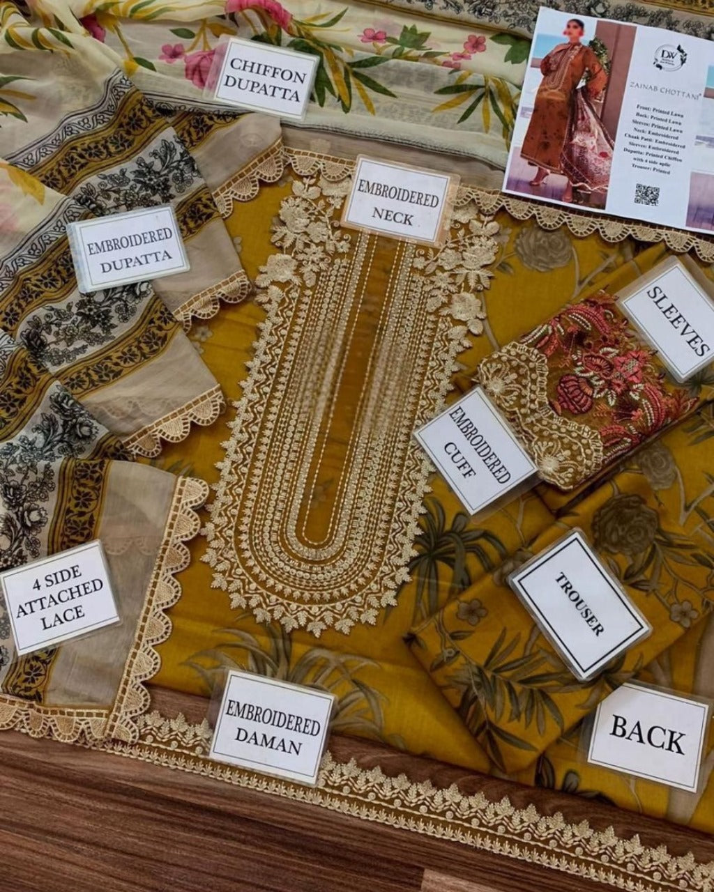 Tahra by Zainab Chottani – Luxury Embroidered Lawn 3-Piece Unstitched Suit